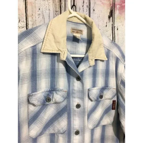 Vintage Union Bay Heavyweight Denim with Corduroy Collar Men’s Shirt Size Medium - Picture 5 of 15